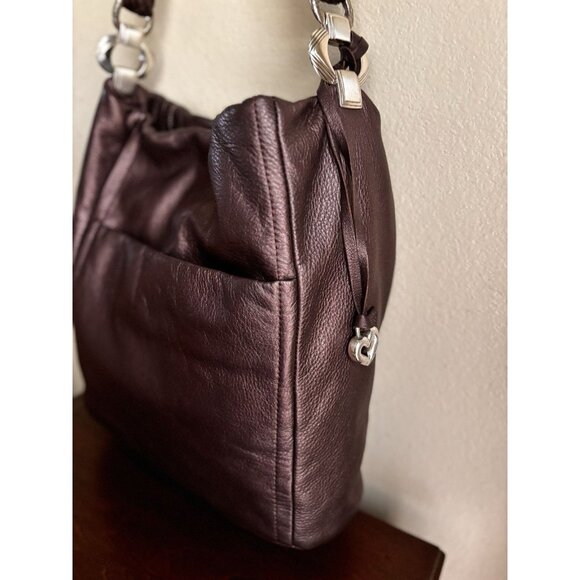 Brighton Handbag Hobo Soft Leather Beaded Bag NWOT Amethyst - Picture 6 of 16